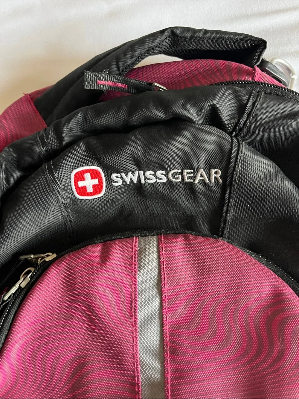 SwissGear Backpack Pink Black Tech Pocket School Travel Comfort Fit Daypack
